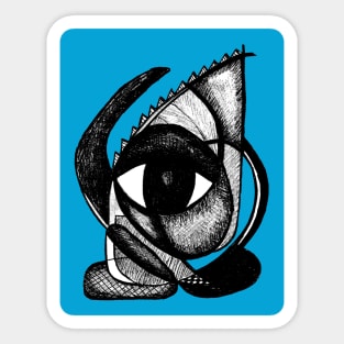 "I see you" - African Symbolic Surrealist Art - Blue Sticker